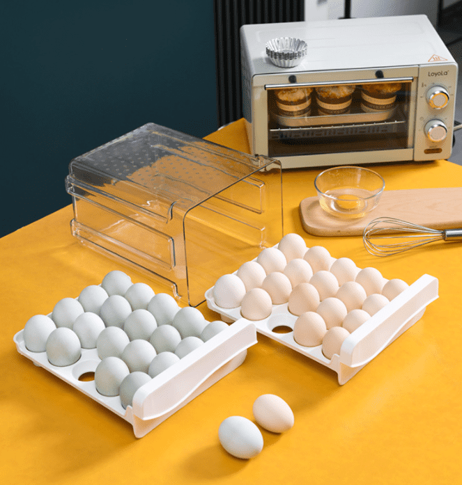 Plastic Stackable 40 Eggs Kitchen Fridge Egg Container.